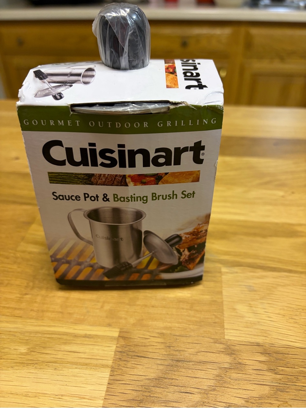 Cuisinart Silver Sauce Pot & Black Basting Brush Set